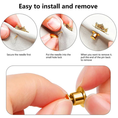 50pcs Metal Locking Pin Backs Keeper Clasp for DIY Badges Brooch Enamel Lapel Brooch Jewelry Char, Bags Craft Making Supplies