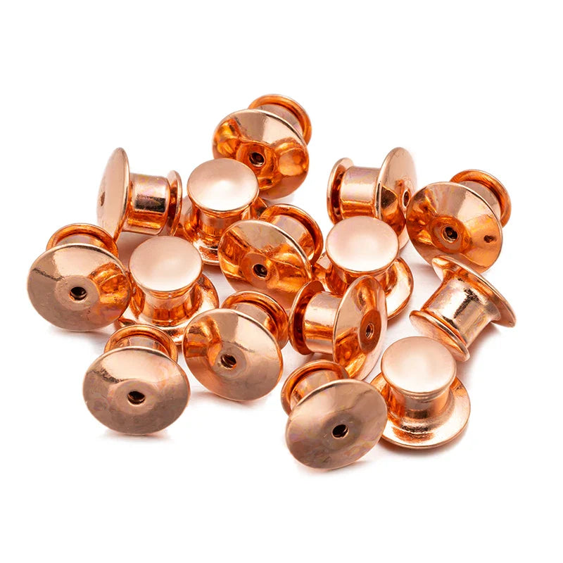 50pcs Metal Locking Pin Backs Keeper Clasp for DIY Badges Brooch Enamel Lapel Brooch Jewelry Char, Bags Craft Making Supplies