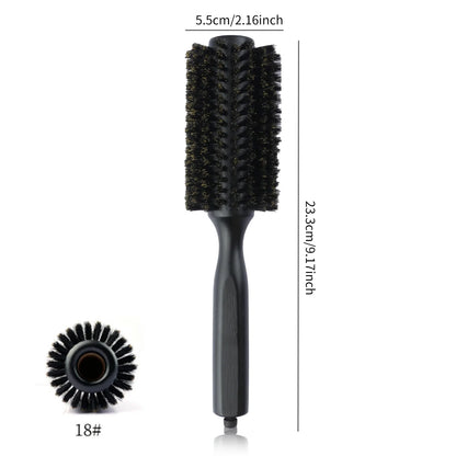 6 Sizes Boar Bristle Round Hair Brush Curly Hair Styling Comb Professional Removable Tail Barber Hairdresser Round Rolling Comb