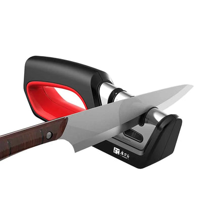 Four in one kitchen sharpener restores serrated blade knives and scissors, diamond tungsten steel