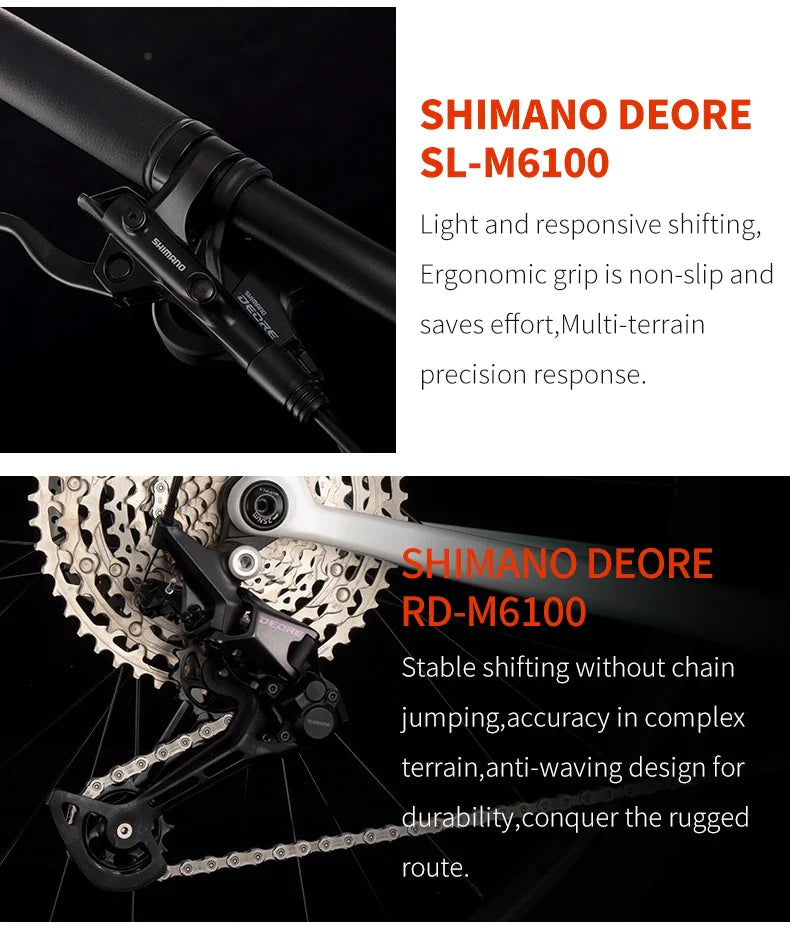 SAVA New Lantop 612 Carbon Fiber Mountain Bike, MTB Adult Bikes Mountain with SHIMANO DEORE M6100 12-Speed Components Bicycle