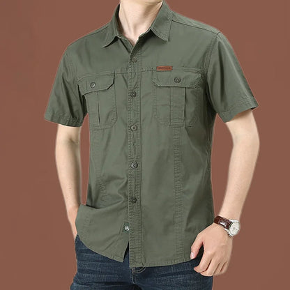 Men's Short Sleeve Tactical Hunting Shirt – Quick-Dry Combat Fishing & Hiking Shirt