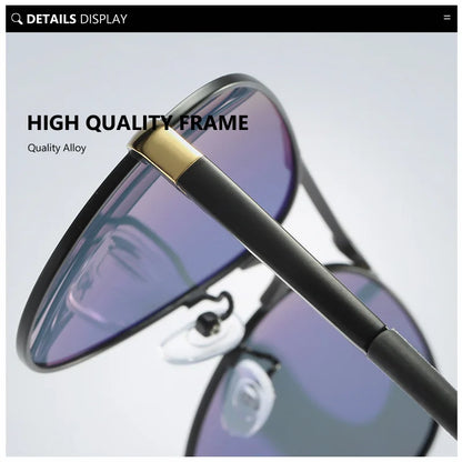 AOWEAR Men's Aviation Sunglasses Men Polarized Mirror Sunglass for Man HD Driving Pilot Sun Glasses