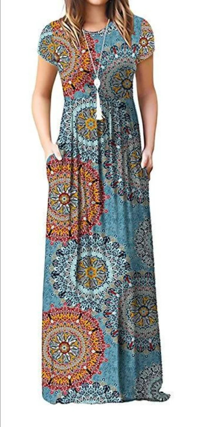 Spring Summer Boho Long Dress for Women Casual baratos Floral Fashion Print Clothing Elegantes Evening Dresses Vestidos de Mujer