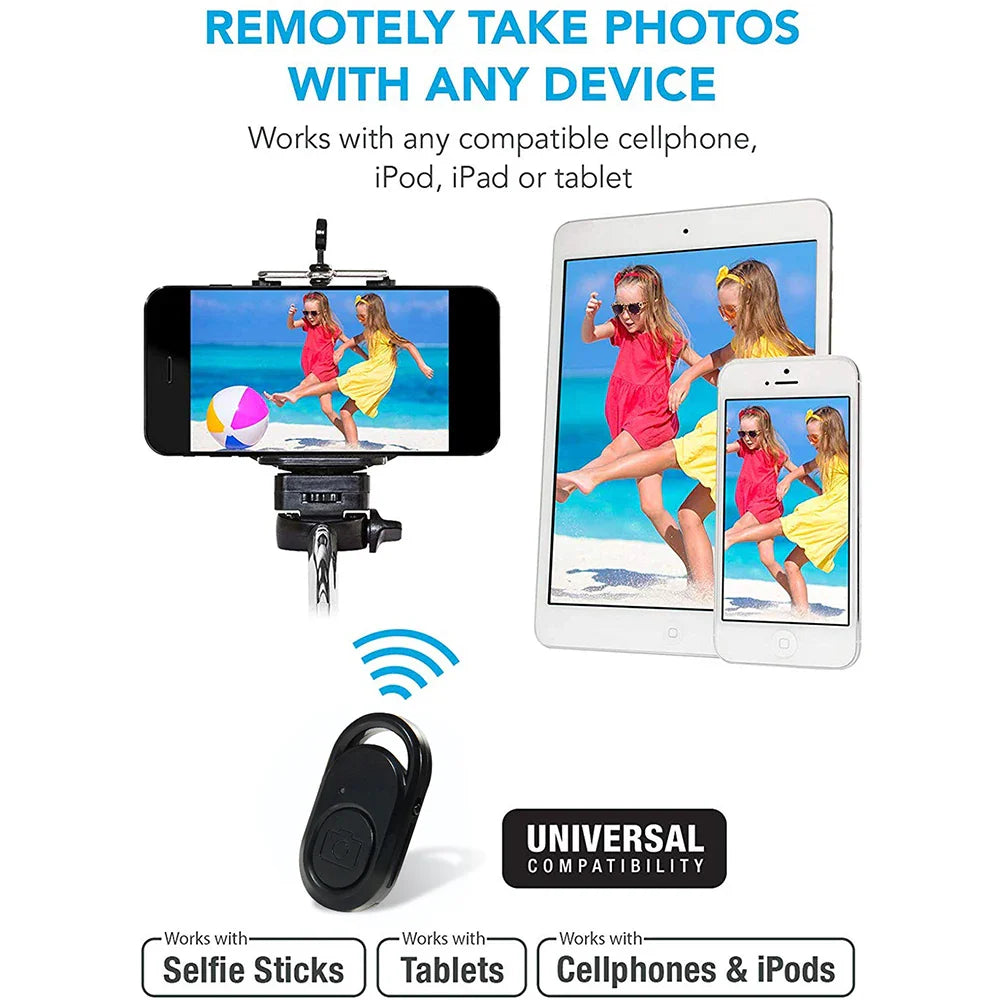 2 Pack Wireless Camera Remote Control - Wireless Remote for iPhone & Android Phones iPad iPod Tablet, Clicker for Photos & Video