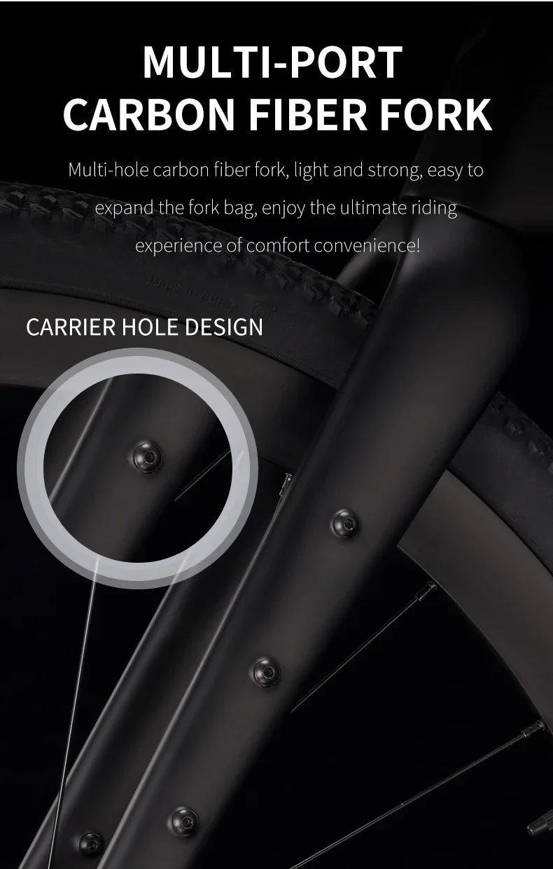 SAVA SF6 Carbon Fiber Gravel Road Bike All Terrain Suitable Off-Road Flat Handlebar Road Bicycle Oil Disc Bicycle Race Bike