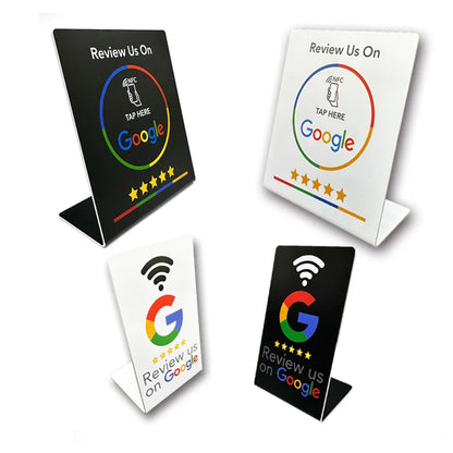 13.56Mhz programmable Google Review Card NFC station table Acrylic Stickers Waterproof NFC Stand Google Review Card