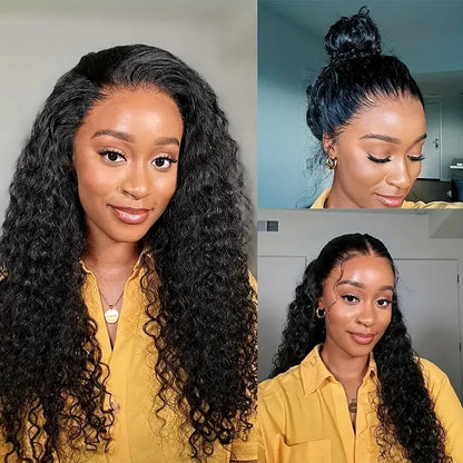 250 Density 360 Hd Lace Front Human Hair Wig Pre Plucked Invisible drawstring 360 Glueless Wig Deep Wave Frontal Wigs Human Hair