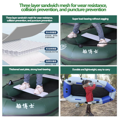 Inflatable Fishing Kayak with Air Deck & Clip Net – PVC, 1.75–3.6m
