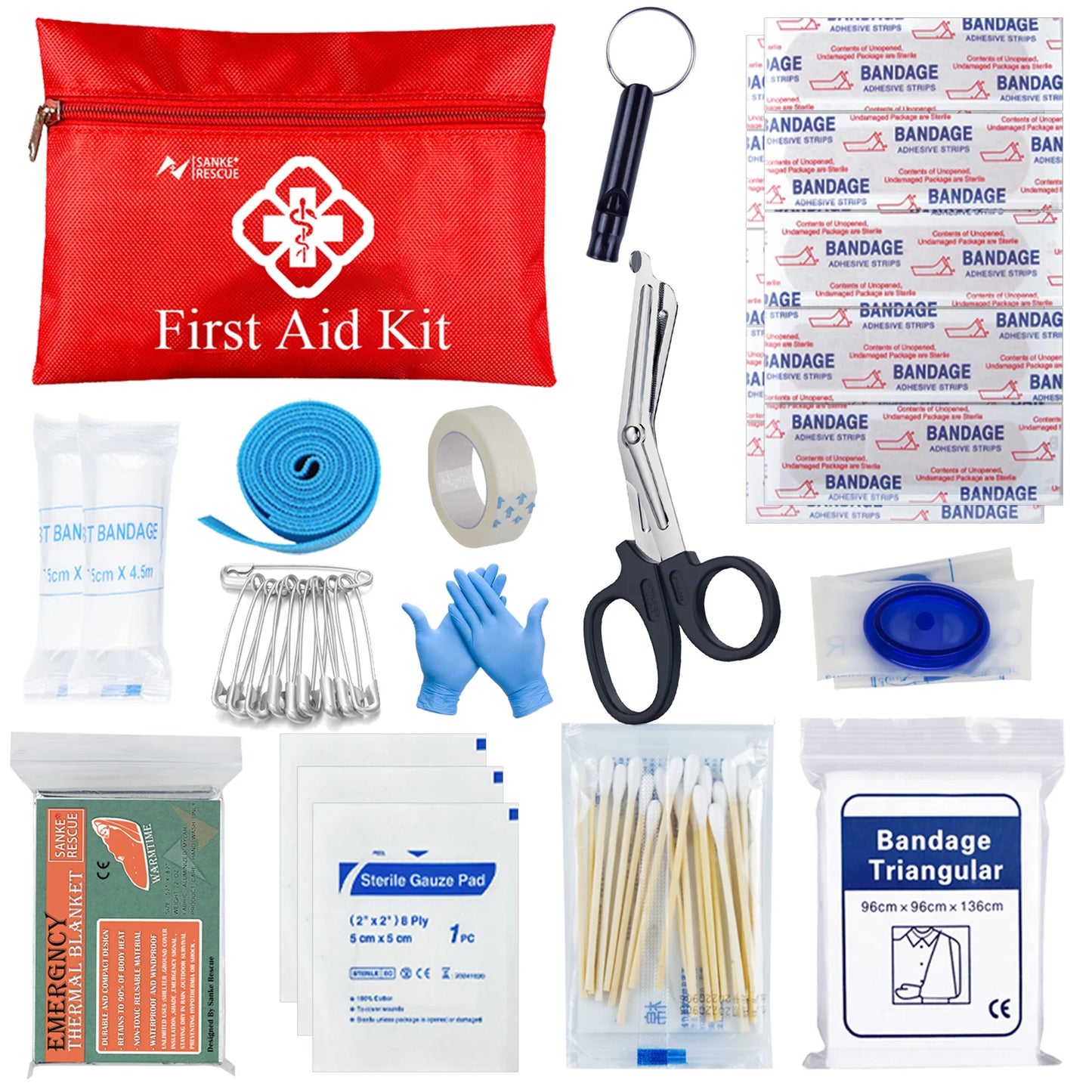 Survival First Aid Kit – Full Outdoor Emergency Trauma Bag for Camping & Hiking
