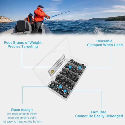 60/120 Pcs Lead Biting Set Open Lead Biting Bare Round Open Lead Raft Fishing Clip Lead Fishing Gear Lead Drop Platform Fishing