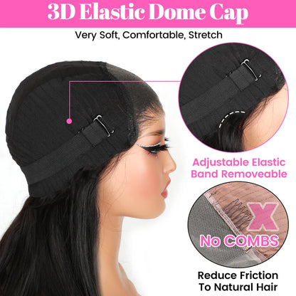 6X4 HD Lace Front Wigs Straight Glueless Wig Human Hair Ready To Wear Glueless Preplucked Wear And Go Wigs PreCut Lace ISEE Hair