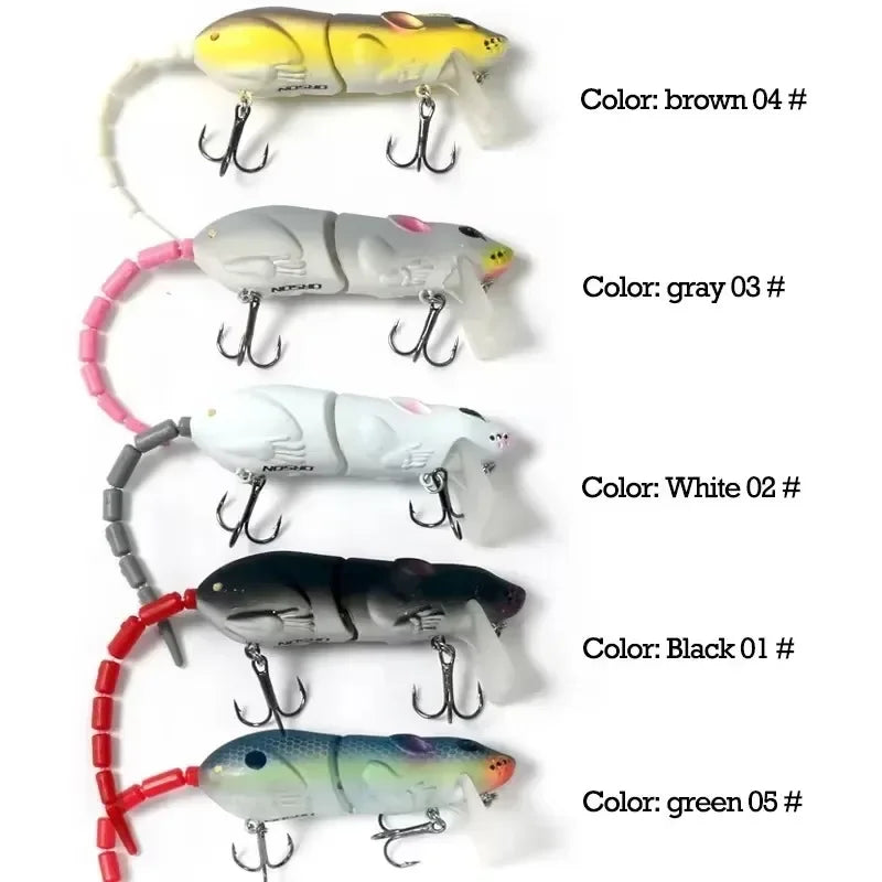 Floating Plastic Mouse Swimbait Lure – 155mm, Topwater, Pike & Bass, 5 Colors