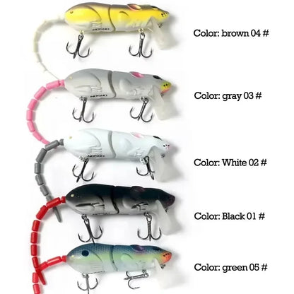 Floating Plastic Mouse Swimbait Lure – 155mm, Topwater, Pike & Bass, 5 Colors