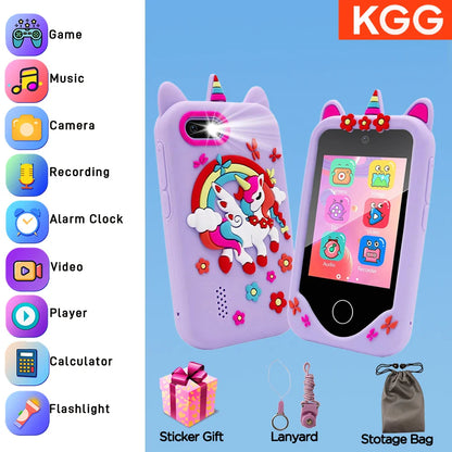 32GB Kids Smart Phone 2.8'' IPS Mini Toy Phone Music Player  28 Games Alarm Clock Flashlight Dual Camera Educational Funny Toys