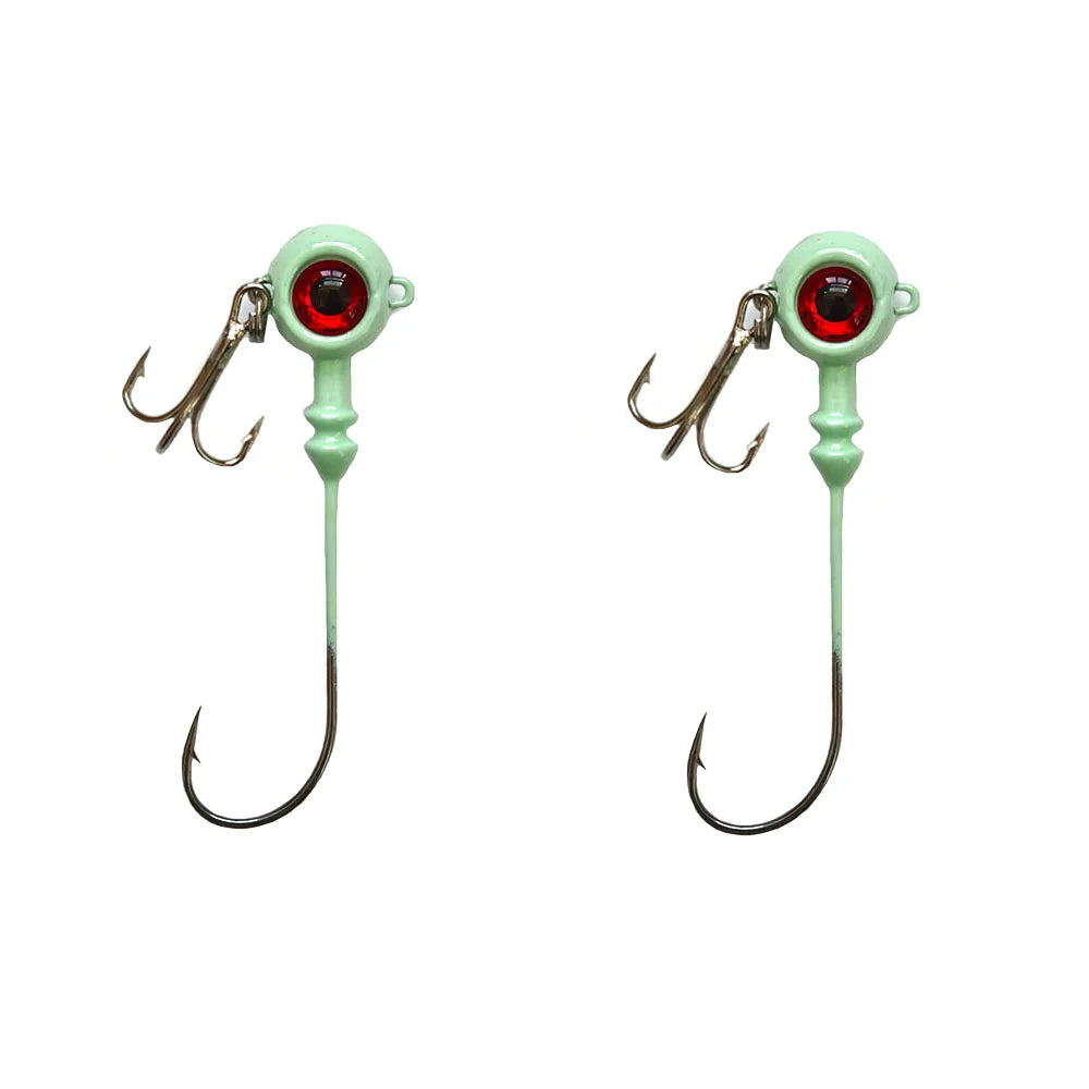 Luminous Jig Head Lure with Barbed Hooks – High-Carbon Steel, 20pcs, 5.5g–10g