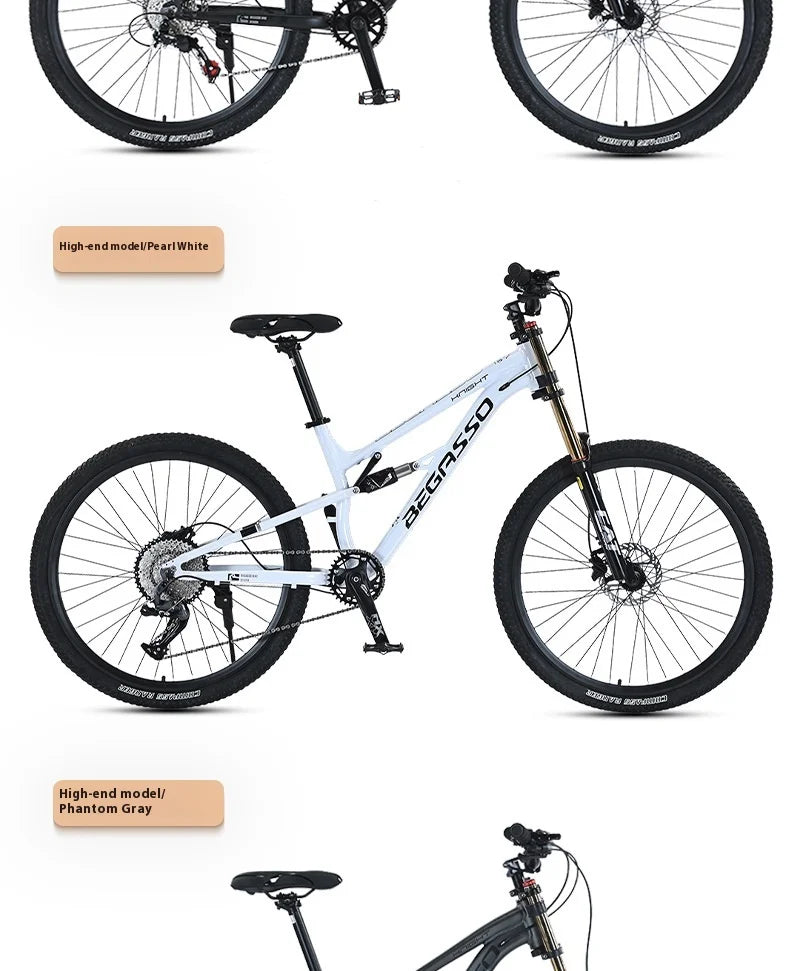 Men's Aluminum Alloy Mountain Bike – 27.5"/26" Soft Tail Full Suspension Adult MTB