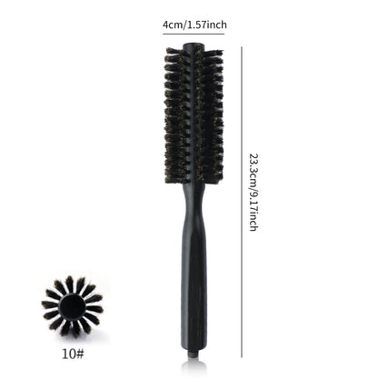 6 Sizes Boar Bristle Round Hair Brush Curly Hair Styling Comb Professional Removable Tail Barber Hairdresser Round Rolling Comb