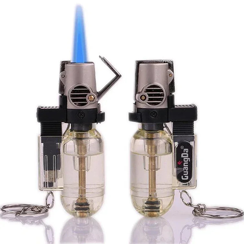 2PCS New Windproof Jet Torch Butane Lighter Portable BBQ Outdoor Ignition Survival Tool Keychain Cigarette Tool Lighters for Men