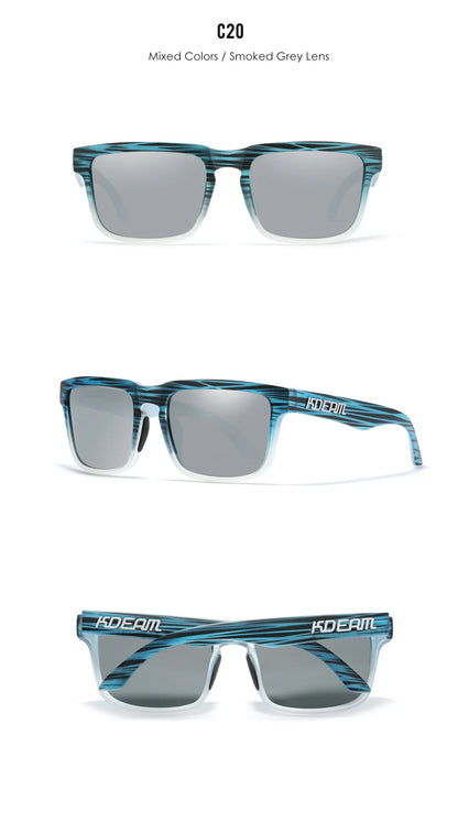 KDEAM Classic Square Sunglasses Men Women Category 3 Polarized Sun Glasses Unique Frame Surface Eyewear With Case Box KD332
