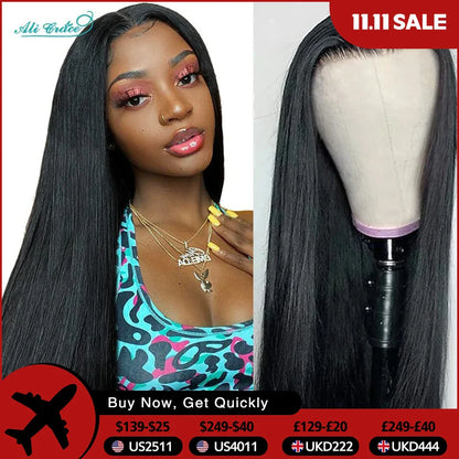 Ali Grace Glueless Wig 5x6 Straight Human Hair Wear&Go 4x4 Lace Closure Wig PrePlucked Hairline 13x4 Lace Front Human Hair Wigs