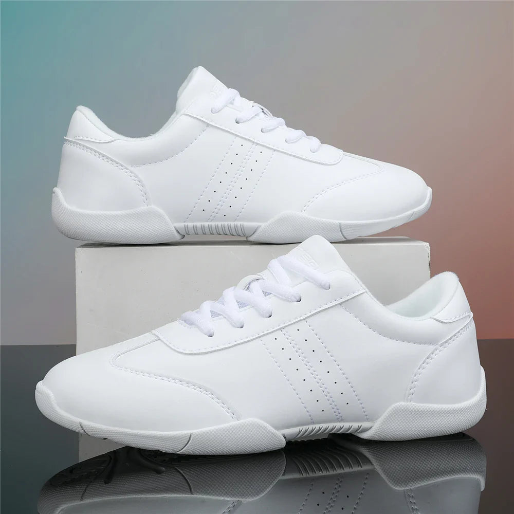 BAXINIER Girls Cheer Shoes for Women White Cheerleading Dance Sneakers Youth Shool Walking Shoes Athletic Training Tennis