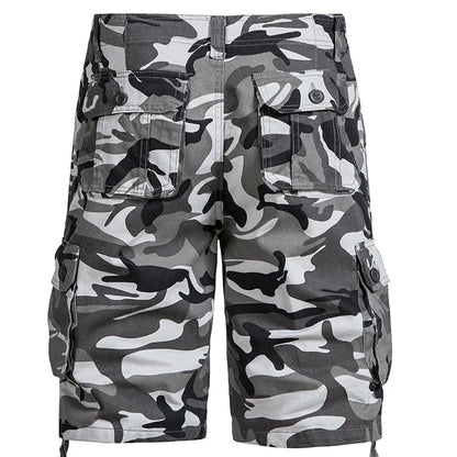 Men's Camo Cargo Shorts – Breathable Cotton Outdoor Sports Half Pants with Side Pockets