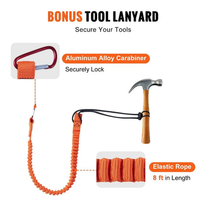 Steel Core flipline 1 2 x 8' Arborist Flipline Flip Line for Tree Climbing with Alloy Steel Snap Hook Aluminum Alloy Carabiner