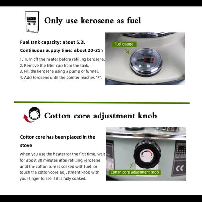 Liftable Kerosene Camping Stove – Windproof Portable Heating Stove for Outdoor & Home Use
