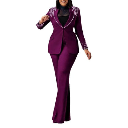 Customized 2 Piece Women Sets Plus Size Dashiki African New Arrival Matching Two Pieces Sets Blazer Coat Top Pants Suits Outfits