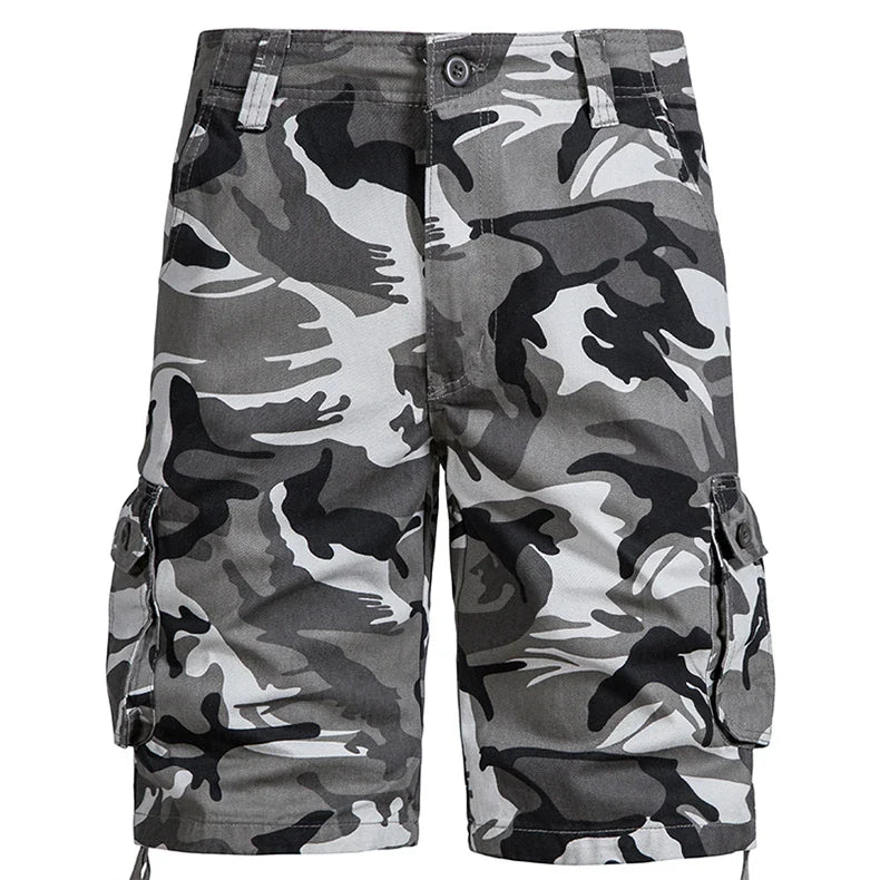 Men's Camo Cargo Shorts – Breathable Cotton Outdoor Sports Half Pants with Side Pockets