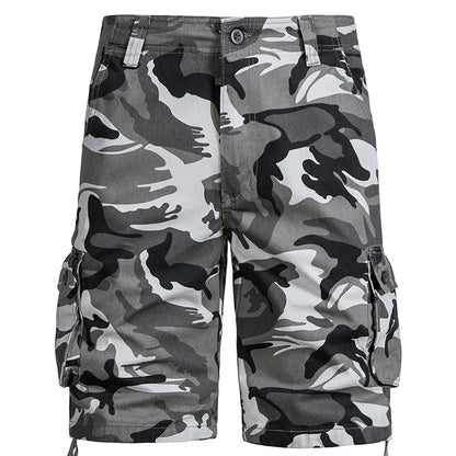Men's Camo Cargo Shorts – Breathable Cotton Outdoor Sports Half Pants with Side Pockets