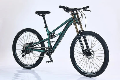 Men's Aluminum Alloy Mountain Bike – 27.5"/26" Soft Tail Full Suspension Adult MTB