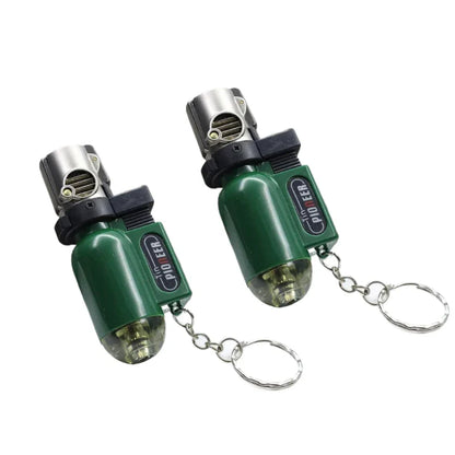 2PCS New Windproof Jet Torch Butane Lighter Portable BBQ Outdoor Ignition Survival Tool Keychain Cigarette Tool Lighters for Men
