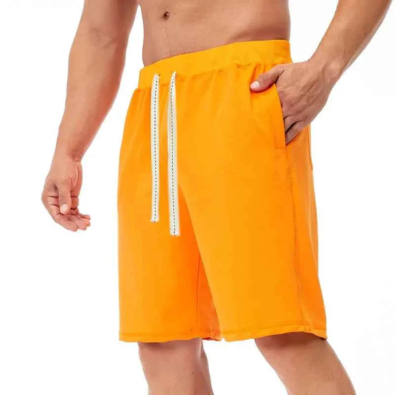 Men's Cotton Blend Beach Shorts – Loose Drawstring Casual Running & Sports Shorts