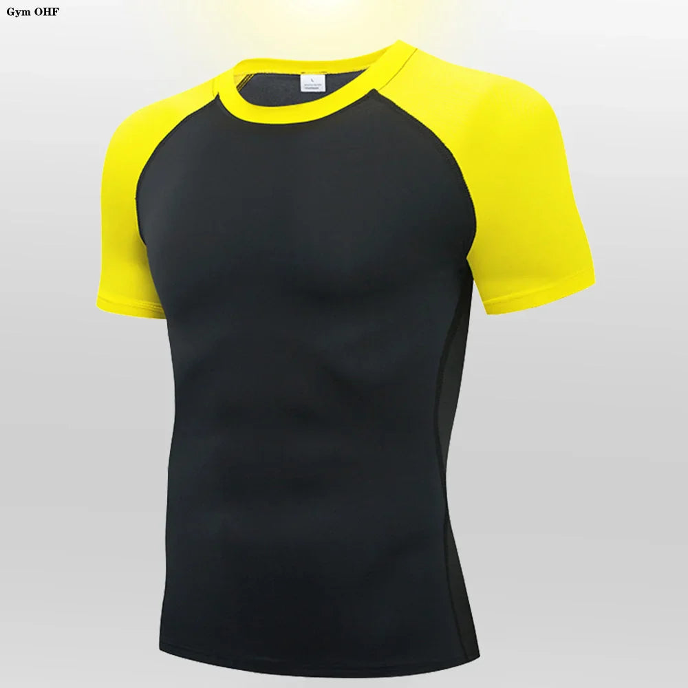 Men's T-Shirt Running Sport T Shirt Men Compression Top Tee Fitness Quick Dry Tight Training Gym Sport Running Shirts Men Jersey