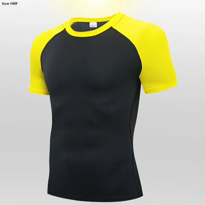 Men's T-Shirt Running Sport T Shirt Men Compression Top Tee Fitness Quick Dry Tight Training Gym Sport Running Shirts Men Jersey