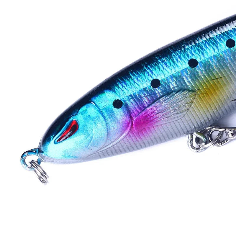 Topwater Popper Fishing Lure – 11cm & 14cm Hard Bait with Rotating Wobbler Tail