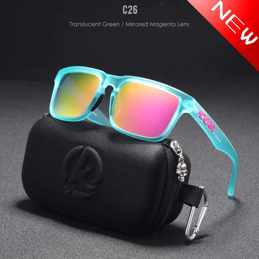 KDEAM Classic Square Sunglasses Men Women Category 3 Polarized Sun Glasses Unique Frame Surface Eyewear With Case Box KD332