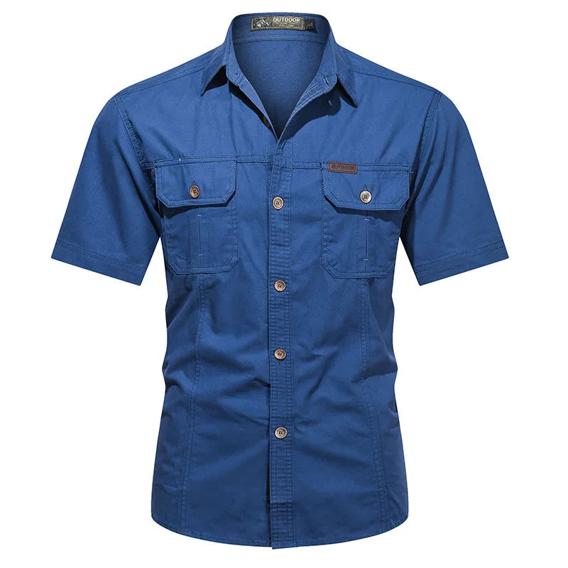 Men's Short Sleeve Tactical Hunting Shirt – Quick-Dry Combat Fishing & Hiking Shirt