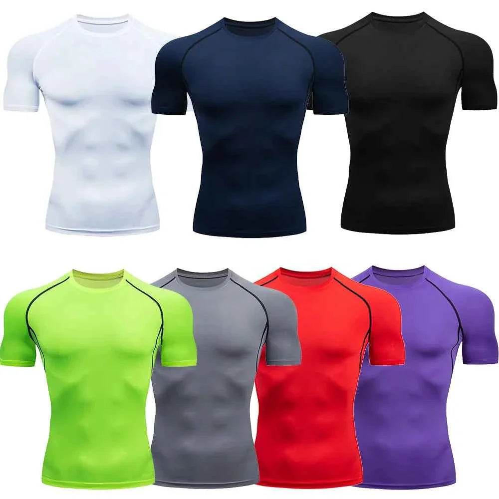 Men's T-Shirt Running Sport T Shirt Men Compression Top Tee Fitness Quick Dry Tight Training Gym Sport Running Shirts Men Jersey