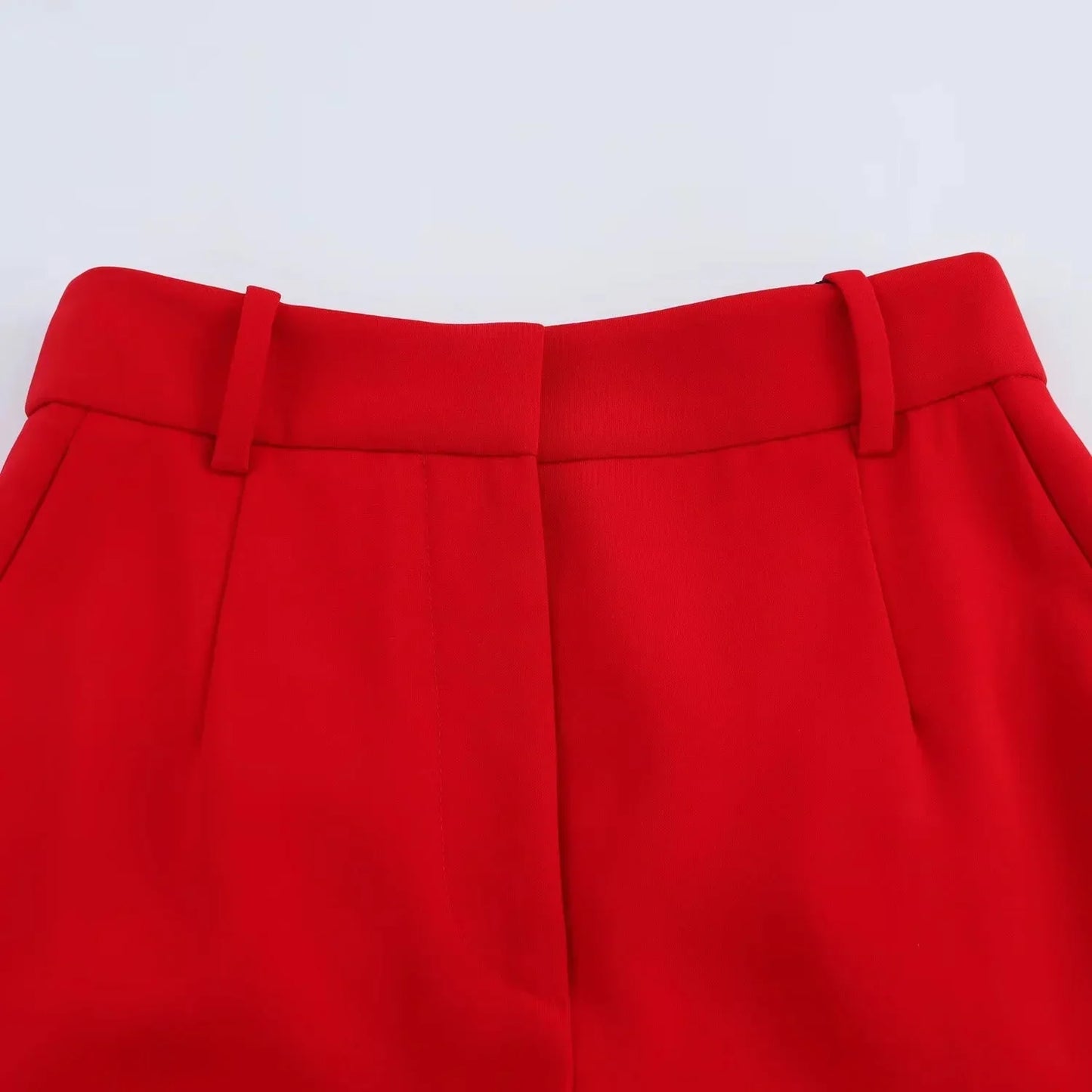 KONDALA Office Lady Chic Red Vest Blazer Suit V Neck Sashes Sleeveless Blazer High Waist Wide Leg Pants Fashion 2025 Summer Sets