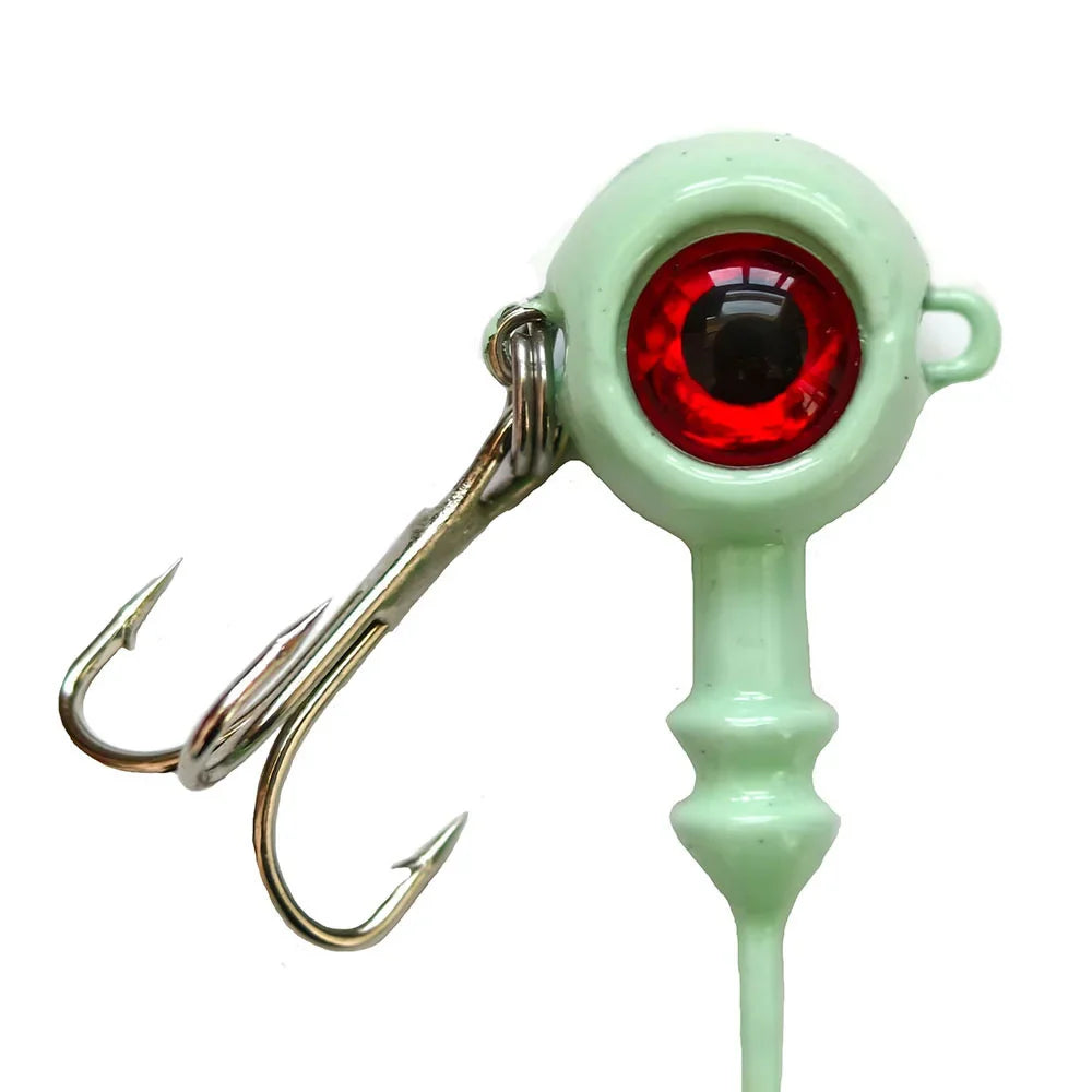 Luminous Jig Head Lure with Barbed Hooks – High-Carbon Steel, 20pcs, 5.5g–10g
