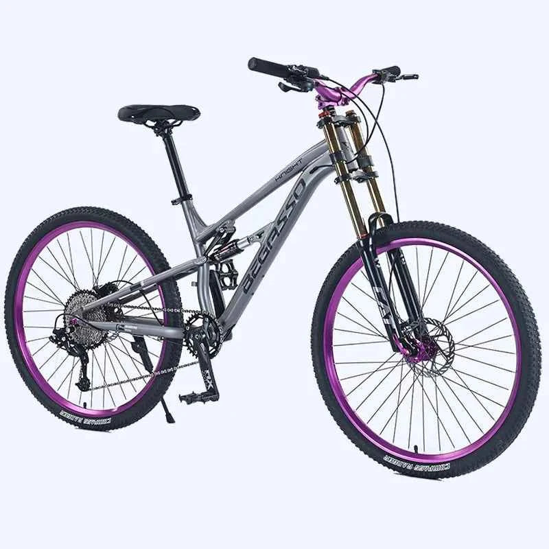 Men's Aluminum Alloy Mountain Bike – 27.5"/26" Soft Tail Full Suspension Adult MTB