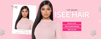6X4 HD Lace Front Wigs Straight Glueless Wig Human Hair Ready To Wear Glueless Preplucked Wear And Go Wigs PreCut Lace ISEE Hair