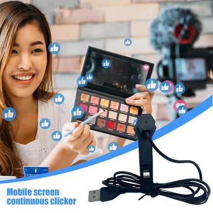 Auto Phone Clicker With Indicator Light Black Physical Clicking Phone Equipment Quiet Automatic Tapper For Shopping Gaming
