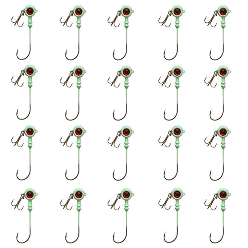 Luminous Jig Head Lure with Barbed Hooks – High-Carbon Steel, 20pcs, 5.5g–10g