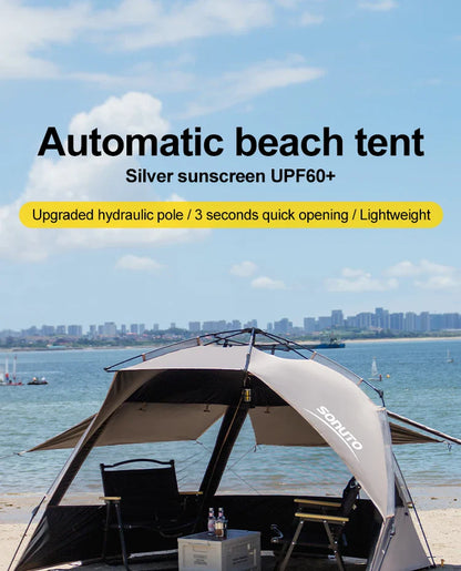 Sonuto Outdoor 3-4P One-Touch Camping Tent Quick Automatic Opening Beach Fishing Tent