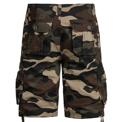 Men's Camo Cargo Shorts – Breathable Cotton Outdoor Sports Half Pants with Side Pockets