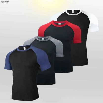 Men's T-Shirt Running Sport T Shirt Men Compression Top Tee Fitness Quick Dry Tight Training Gym Sport Running Shirts Men Jersey